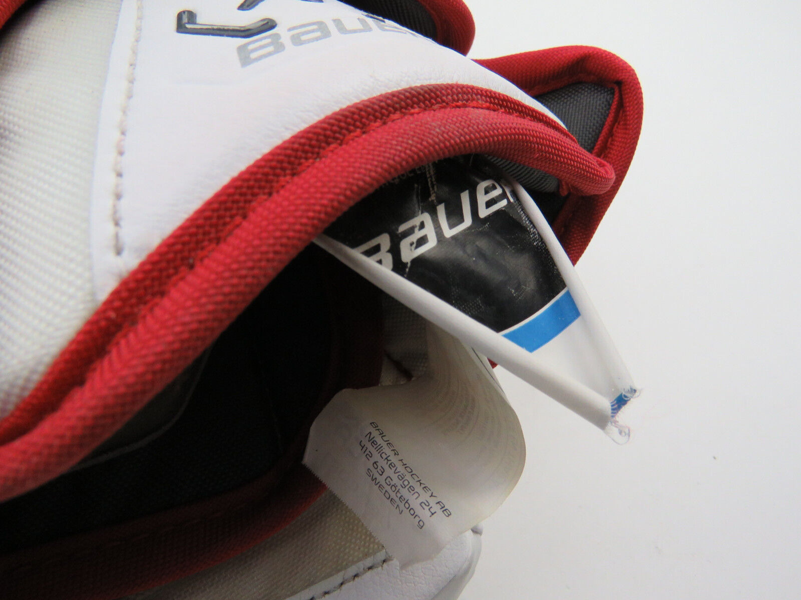 Bauer HyperLite 2 Oshawa Generals Pro Stock Goalie Glove Catcher White Red Navy