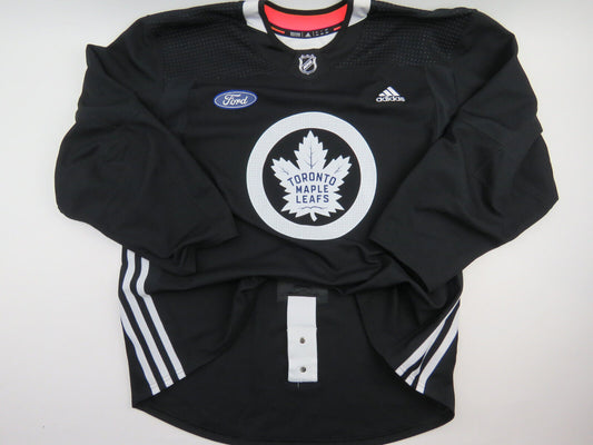 Adidas Toronto Maple Leafs Practice Worn Authentic NHL Hockey Jersey Black 58+