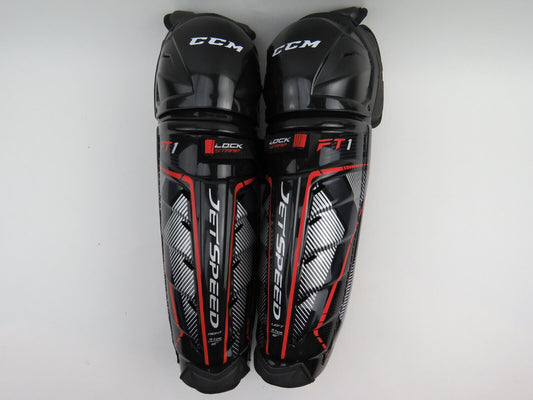 CCM JetSpeed FT1 NHL Pro Stock Ice Hockey Player Shin Pads Protective Senior 16"