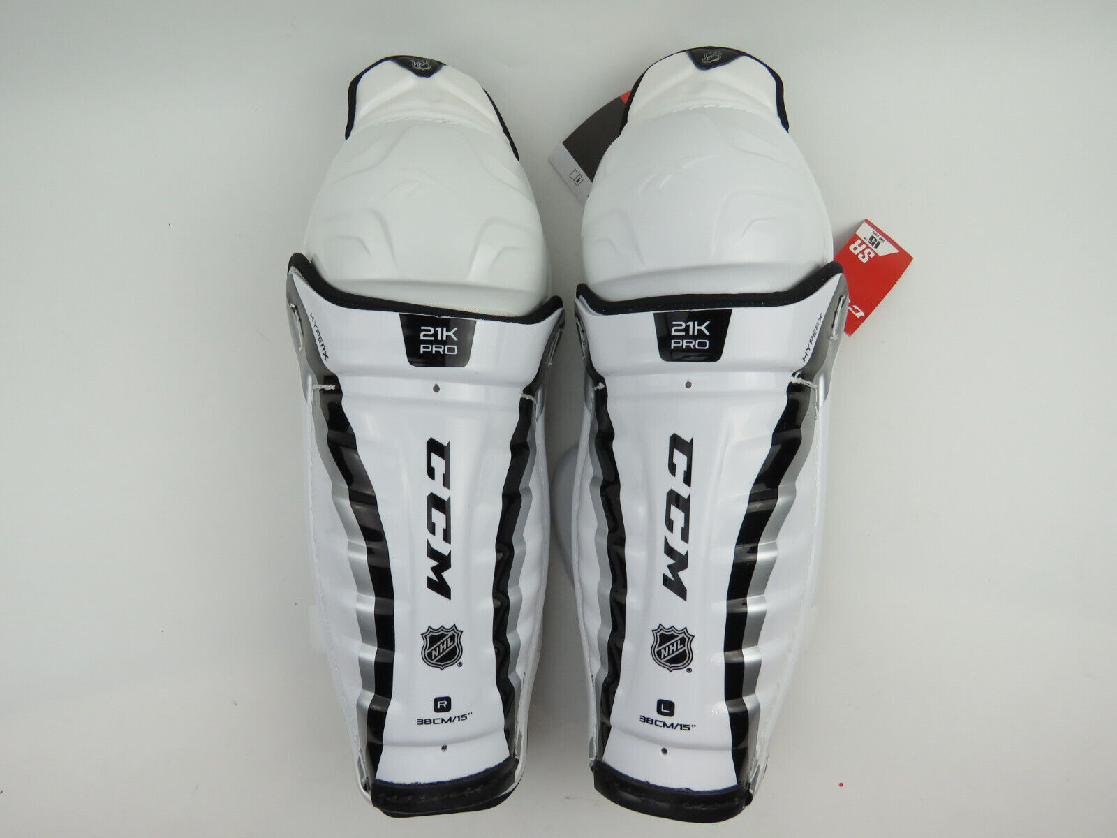 CCM 21K Pro NHL Pro Stock Ice Hockey Player Shin Pads Protective 15" NWT