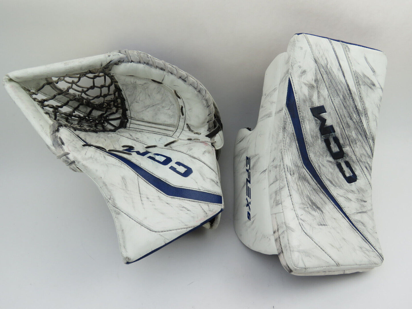 CCM FLEX 6 Toronto Marlies AHL Pro Stock Hockey Goalie Glove Blocker Set Leafs