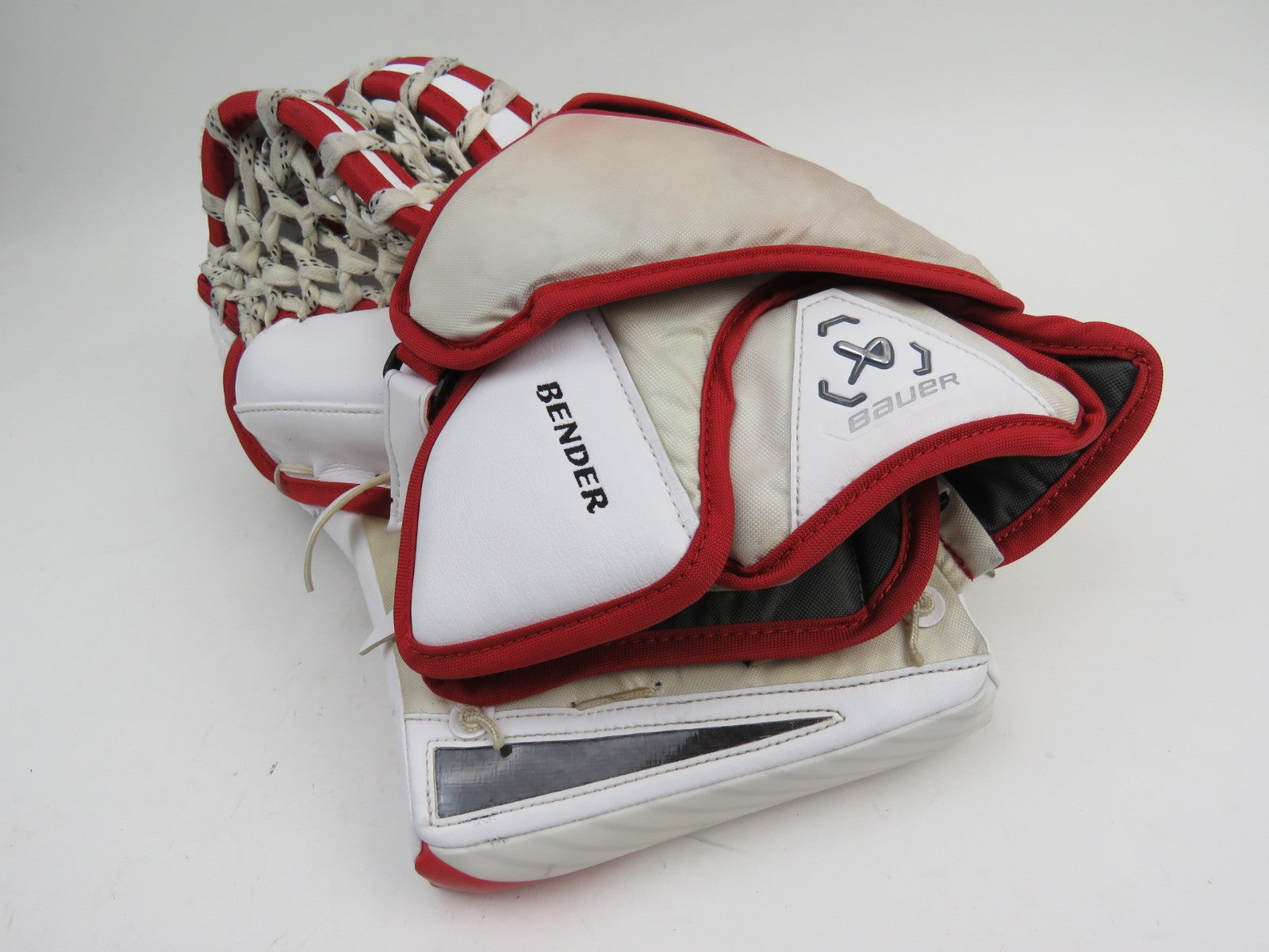 Bauer HyperLite 2 Oshawa Generals Pro Stock Goalie Glove Catcher White Red Navy