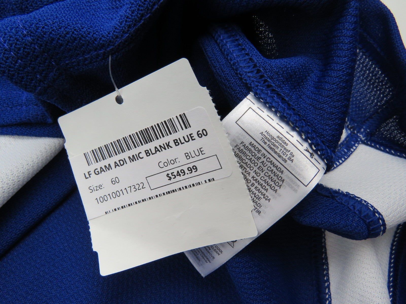 Adidas Toronto Maple Leafs Team Issued Authentic NHL Hockey Jersey Blue 60 MiC