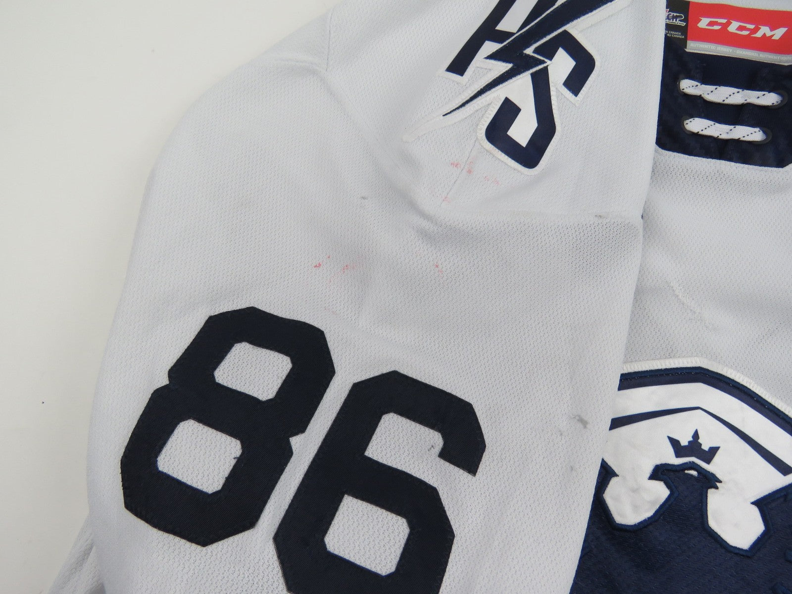 CCM Sherbrooke Phoenix QMJHL Game Worn Hockey Game Jersey CHL 54 #86 LACHANCE