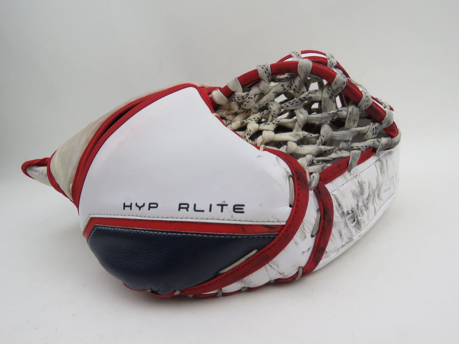 Bauer HyperLite 2 Oshawa Generals Pro Stock Goalie Glove Catcher White Red Navy