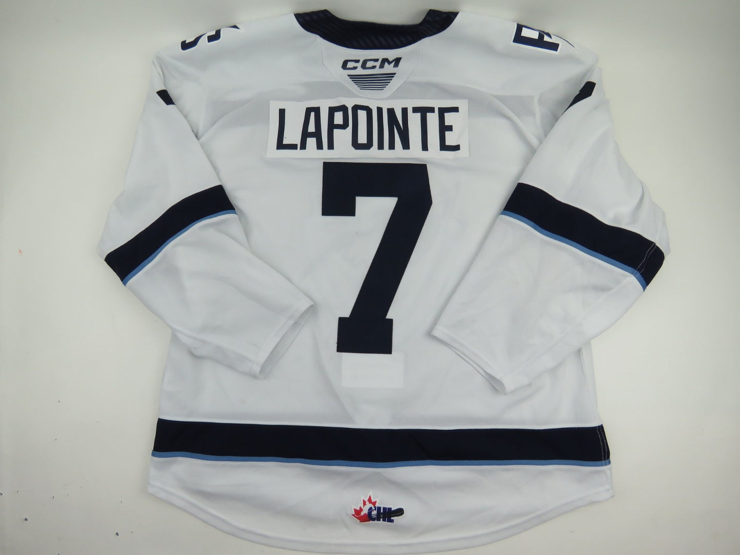 CCM Sherbrooke Phoenix QMJHL Game Worn Hockey Game Jersey CHL 56 #7 LAPOINTE
