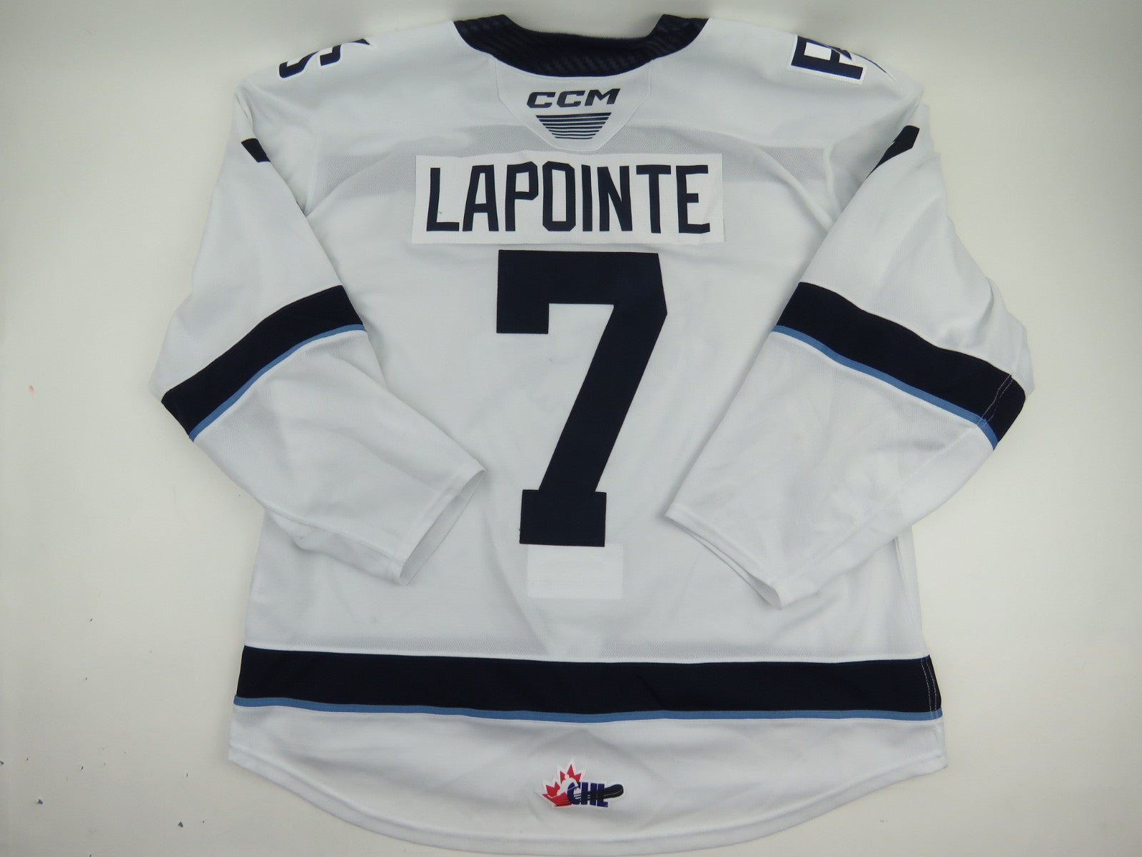 CCM Sherbrooke Phoenix QMJHL Game Worn Hockey Game Jersey CHL 56 #7 LAPOINTE