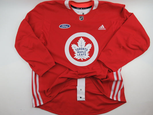Adidas Toronto Maple Leafs Practice Worn Authentic NHL Hockey Jersey Red Size 60