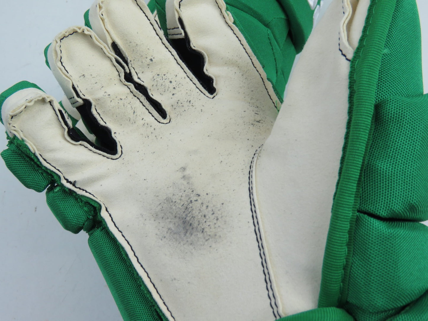 Bauer 1S Green Toronto Maple Leafs 'ST PATS' Pro Stock NHL Hockey Gloves 13"