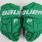 Bauer 1S Green Toronto Maple Leafs 'ST PATS' Pro Stock NHL Hockey Gloves 13"