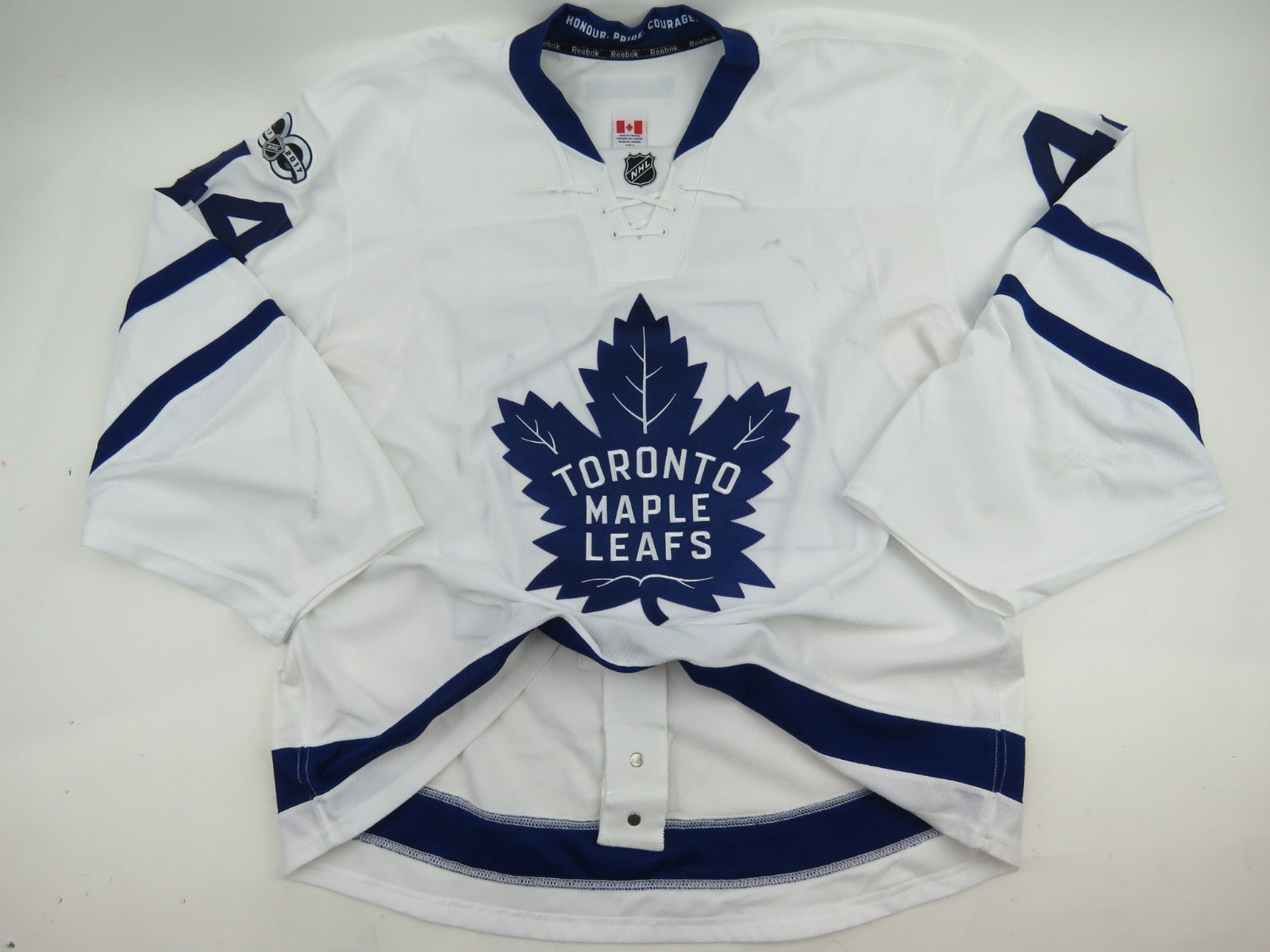 Morgan Rielly 2016-17 Game Worn Toronto Maple Leafs NHL 100th Hockey Jersey LOA