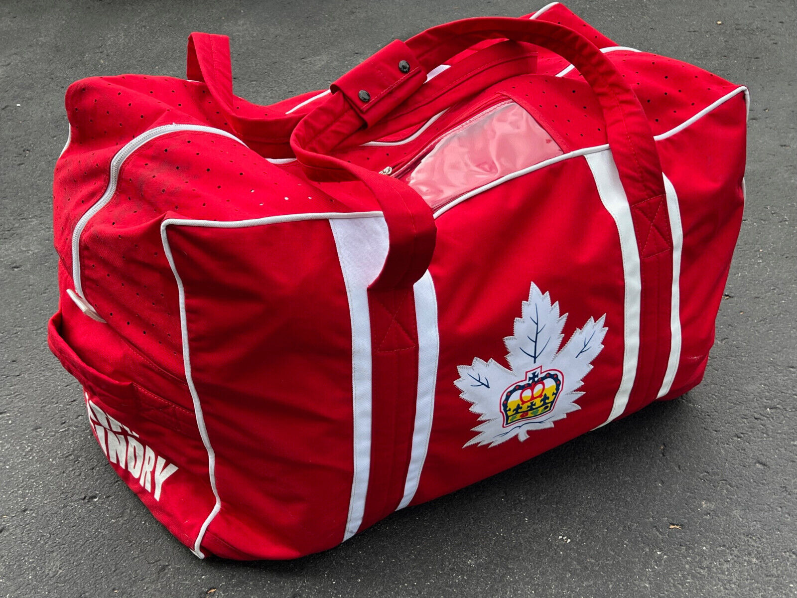 JRZ Toronto Marlies AHL Pro Stock Hockey Team Equipment Travel Bag Player Red