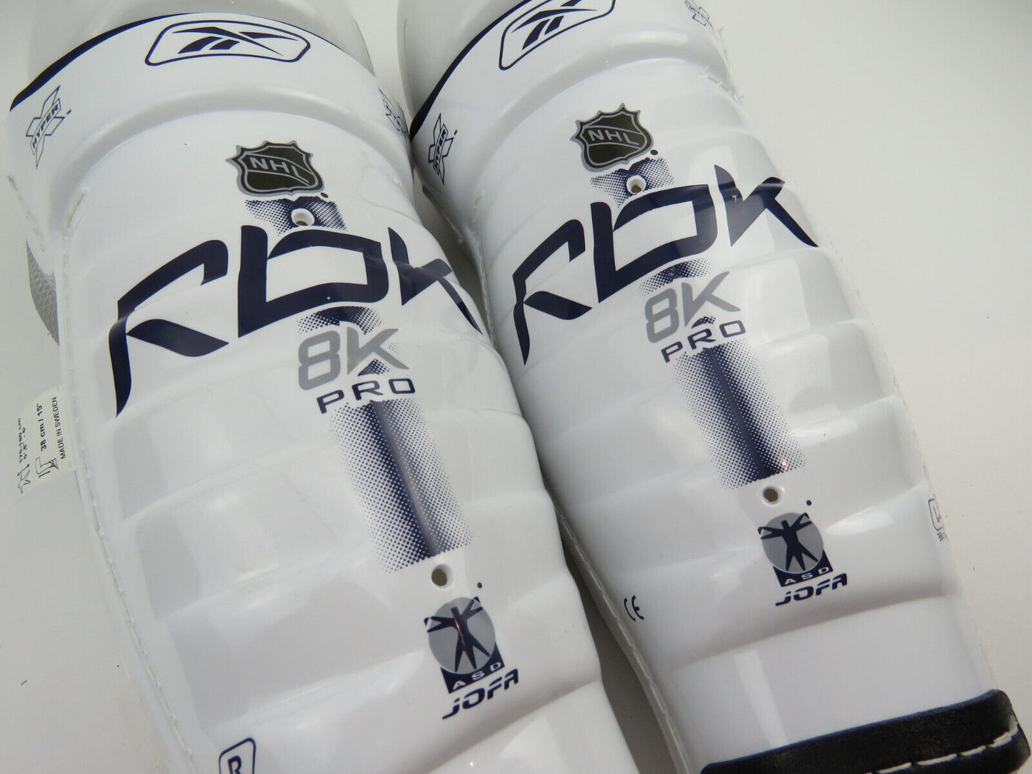 Reebok JOFA 8K NHL Pro Stock Ice Hockey Player Shin Pads Protective 15" SWEDEN