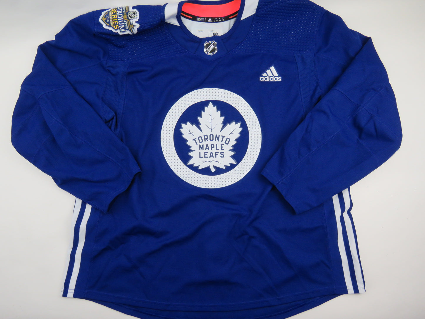 Adidas Toronto Maple Leafs 2018 Stadium Series NHL Hockey Practice Worn Jersey 58