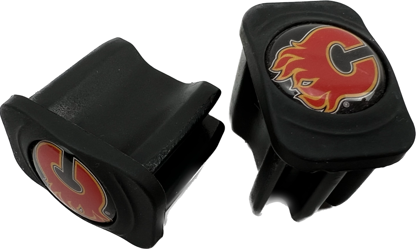 (2 pack) Warrior Calgary Flames NHL Pro Stock Hockey Stick End Cap